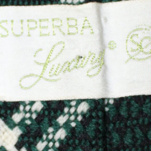 TIE SALE! SUPERBA Luxury Plaid Tartan Style Tie 100% WOOL VTG RED GREEN - Picture 4 of 4